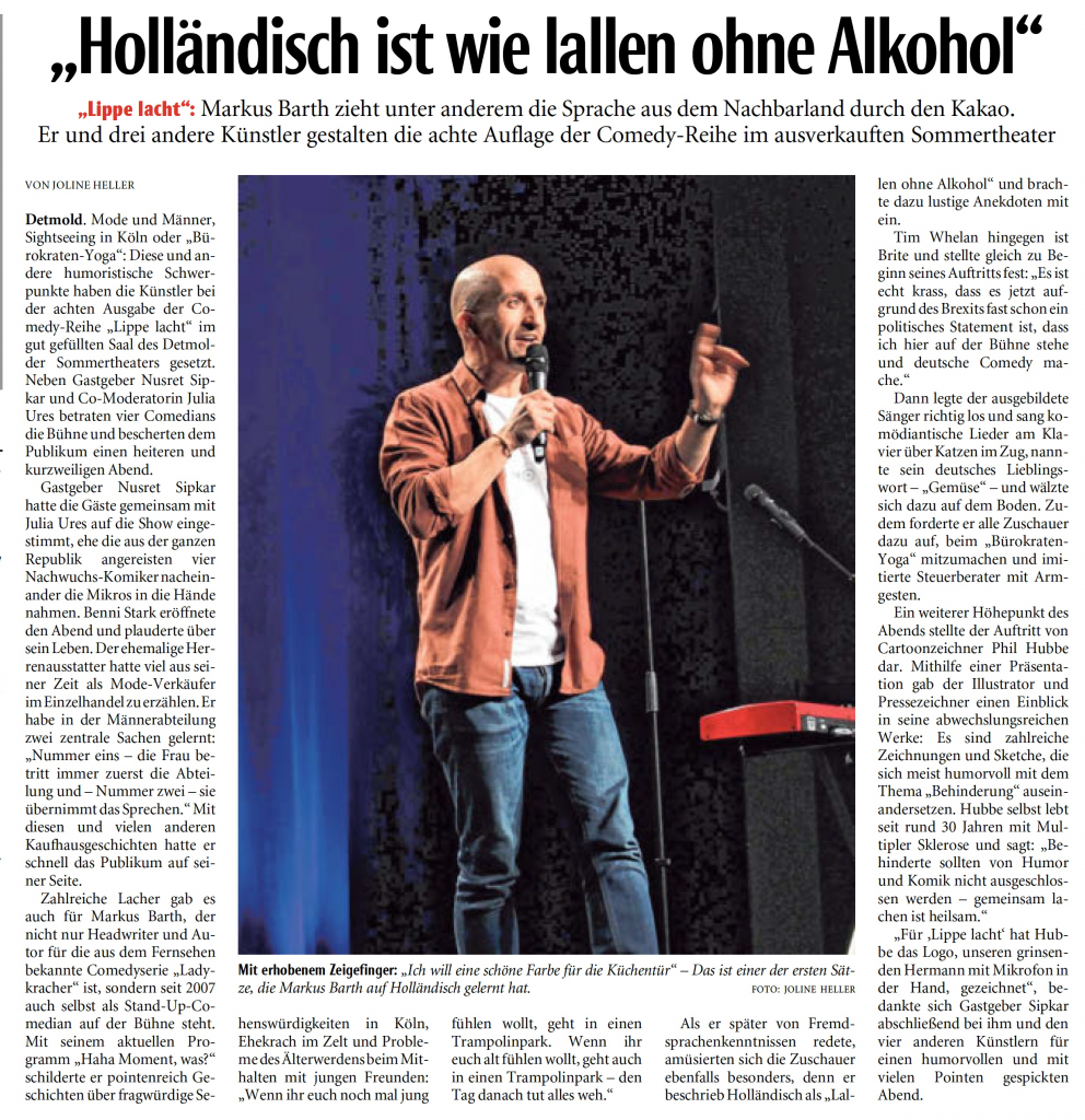 LIPPE LACHT No. 8 am 05.04.2019 – mit Benni Stark, Markus Barth, Tim Wehlan & Phil Hubbe (Lippische Landes-Zeitung)